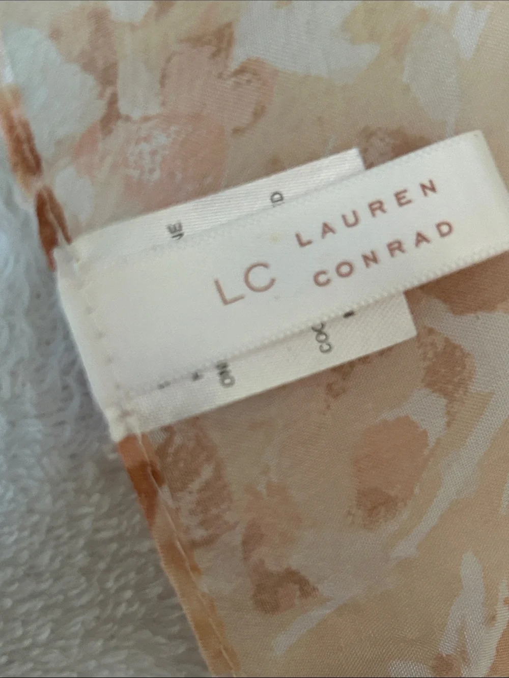 LC Lauren Conrad Blush Watercolor Butterfly Floral Oversized Flowy Scarf - 72